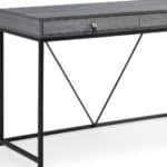 Gray and Black Writing Desk With Two Drawers 47 Inch