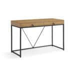 Natural and Black 47-Inch Writing Desk With Two Drawers 8 Natural and Black 47-Inch Writing Desk With Two Drawers