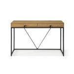Natural and Black 47-Inch Writing Desk With Two Drawers 9 Natural and Black 47-Inch Writing Desk With Two Drawers