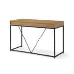 Natural and Black 47-Inch Writing Desk With Two Drawers 11 Natural and Black 47-Inch Writing Desk With Two Drawers