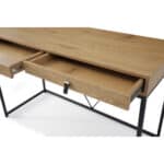 Natural and Black 47-Inch Writing Desk With Two Drawers 12 Natural and Black 47-Inch Writing Desk With Two Drawers