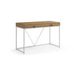 Natural and White Writing Desk with Two Drawers, 47 Inches 10 Natural and White Writing Desk with Two Drawers, 47 Inches