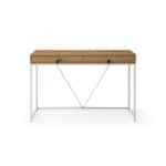 Natural and White Writing Desk with Two Drawers, 47 Inches 12 Natural and White Writing Desk with Two Drawers, 47 Inches