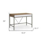 Natural and Bronze Writing Desk With Two Drawers 43 Inches 16 Natural and Bronze Writing Desk With Two Drawers 43 Inches