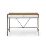 Natural and Bronze Writing Desk With Two Drawers 43 Inches 11 Natural and Bronze Writing Desk With Two Drawers 43 Inches