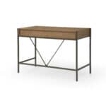 Natural and Bronze Writing Desk With Two Drawers 43 Inches 12 Natural and Bronze Writing Desk With Two Drawers 43 Inches