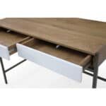 Natural and Bronze Writing Desk With Two Drawers 43 Inches 13 Natural and Bronze Writing Desk With Two Drawers 43 Inches