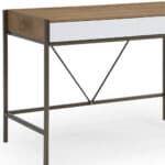 Natural and Bronze Writing Desk With Two Drawers 43 Inches 15 Natural and Bronze Writing Desk With Two Drawers 43 Inches