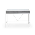 White and Gray Writing Desk With Two Drawers 43 Inches 11 White and Gray Writing Desk With Two Drawers 43 Inches