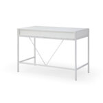 White and Gray Writing Desk With Two Drawers 43 Inches 12 White and Gray Writing Desk With Two Drawers 43 Inches