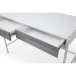 White and Gray Writing Desk With Two Drawers 43 Inches 13 White and Gray Writing Desk With Two Drawers 43 Inches
