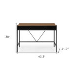 Wood Brown and Black Writing Desk With Two Drawers 43-Inch 16 Wood Brown and Black Writing Desk With Two Drawers 43-Inch