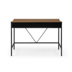 Wood Brown and Black Writing Desk With Two Drawers 43-Inch 10 Wood Brown and Black Writing Desk With Two Drawers 43-Inch
