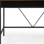 Wood Brown and Black Writing Desk With Two Drawers 43-Inch 15 Wood Brown and Black Writing Desk With Two Drawers 43-Inch