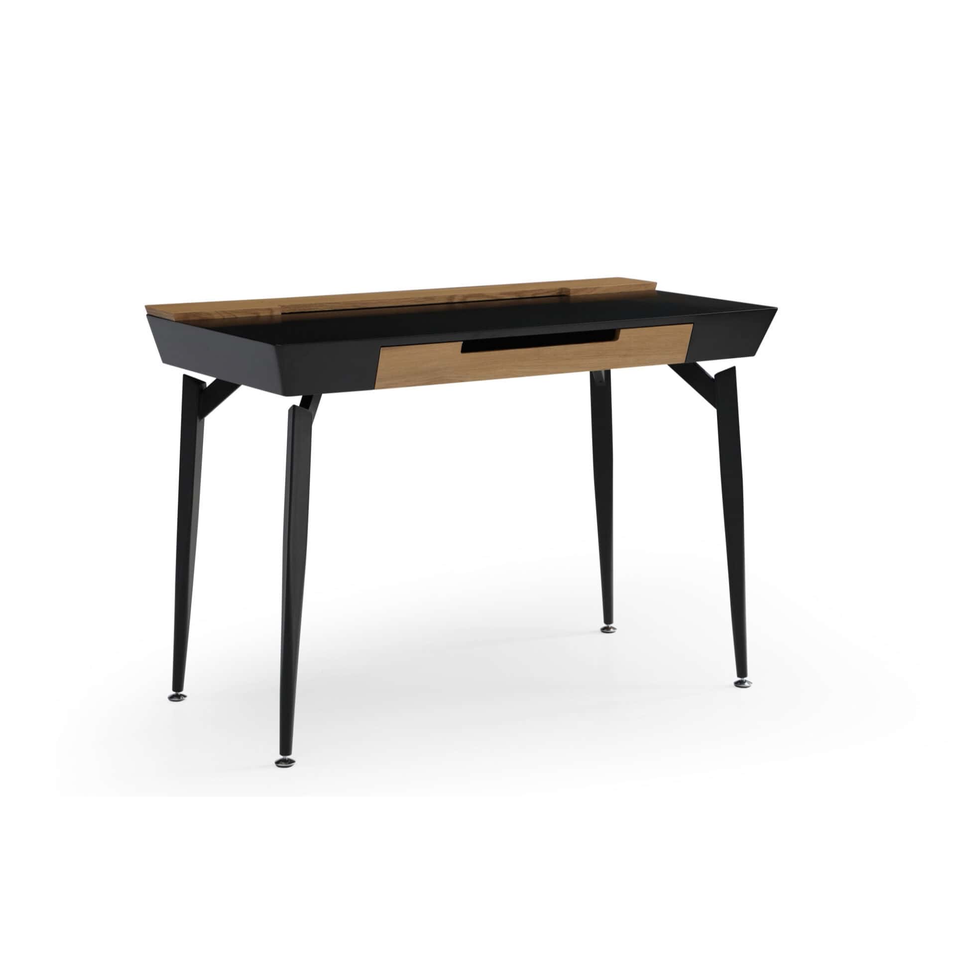 Black and Natural Writing Desk With Storage Drawers, 44 Inches 1 Black and Natural Writing Desk With Storage Drawers, 44 Inches