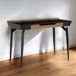 Black and Natural Writing Desk With Storage Drawers, 44 Inches 11 Black and Natural Writing Desk With Storage Drawers, 44 Inches
