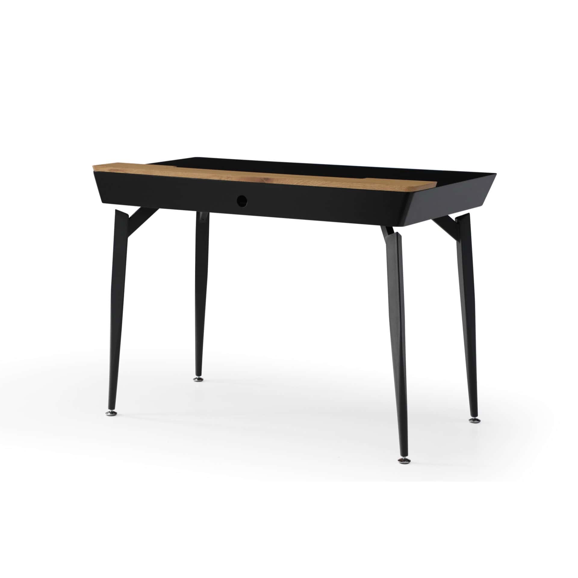 Black and Natural Writing Desk With Storage Drawers, 44 Inches 5 Black and Natural Writing Desk With Storage Drawers, 44 Inches - Image 5