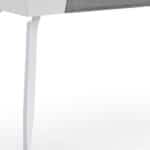White and Gray Writing Desk With Drawers and Cable Management