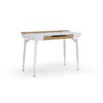 White and Natural Writing Desk With Three Drawers 44 Inch 10 White and Natural Writing Desk With Three Drawers 44 Inch