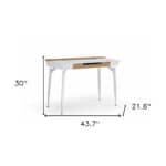 White and Natural Writing Desk With Three Drawers 44 Inch 18 White and Natural Writing Desk With Three Drawers 44 Inch
