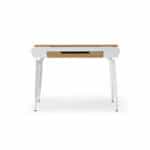 White and Natural Writing Desk With Three Drawers 44 Inch 12 White and Natural Writing Desk With Three Drawers 44 Inch