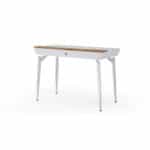 White and Natural Writing Desk With Three Drawers 44 Inch 14 White and Natural Writing Desk With Three Drawers 44 Inch