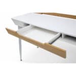 White and Natural Writing Desk With Three Drawers 44 Inch 15 White and Natural Writing Desk With Three Drawers 44 Inch