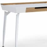 White and Natural Writing Desk With Three Drawers 44 Inch 17 White and Natural Writing Desk With Three Drawers 44 Inch