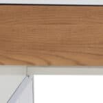 47 Inch White and Silver Writing Desk With Two Drawers 15 47 Inch White and Silver Writing Desk With Two Drawers