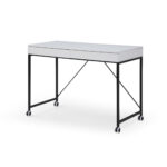 White and Black Writing Desk With Two Drawers 43 Inches 10 White and Black Writing Desk With Two Drawers 43 Inches