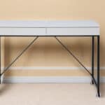 White and Black Writing Desk With Two Drawers 43 Inches 8 White and Black Writing Desk With Two Drawers 43 Inches