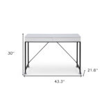 White and Black Writing Desk With Two Drawers 43 Inches 14 White and Black Writing Desk With Two Drawers 43 Inches