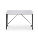 White and Black Writing Desk With Two Drawers 43 Inches 9 White and Black Writing Desk With Two Drawers 43 Inches