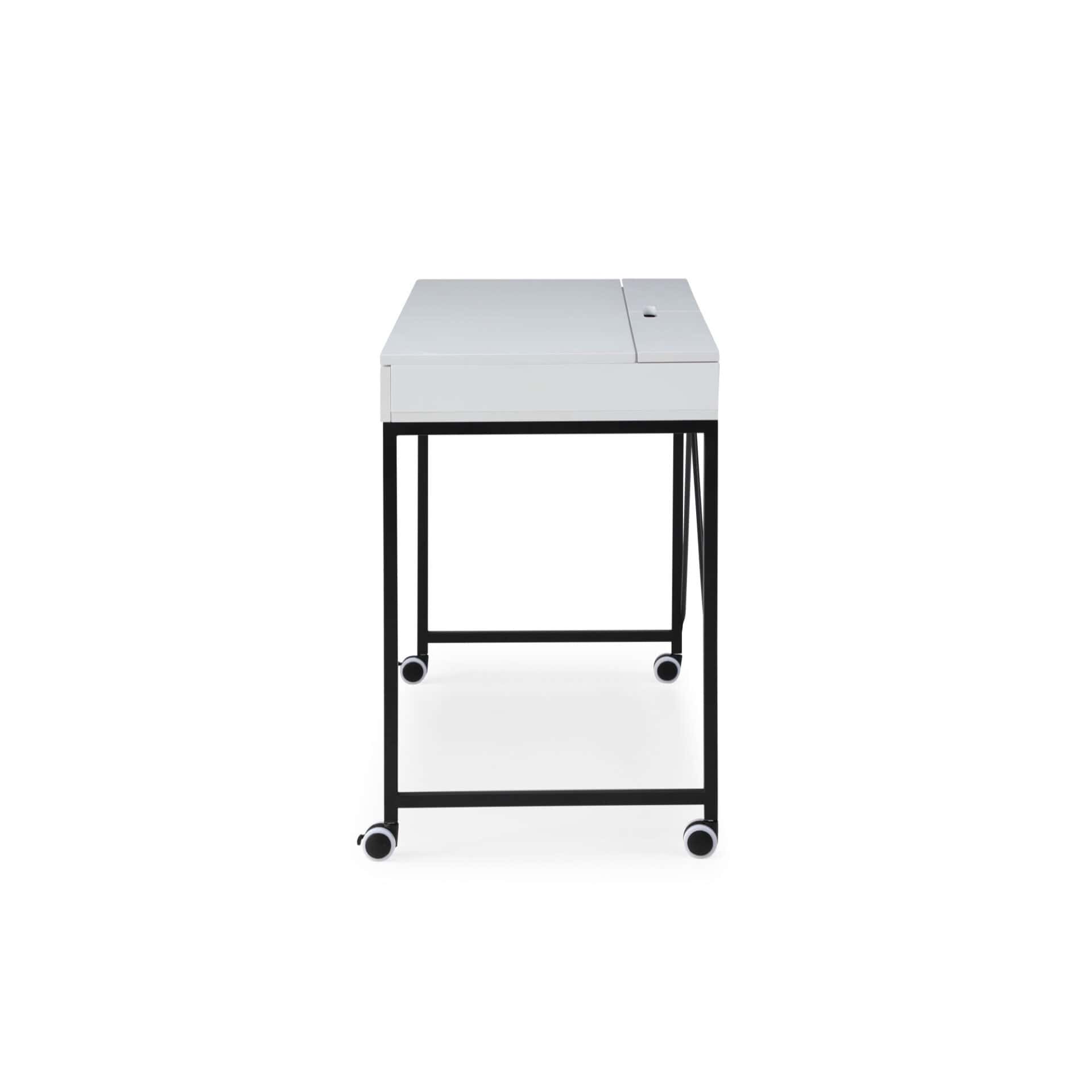 White and Black Writing Desk With Two Drawers 43 Inches 4 White and Black Writing Desk With Two Drawers 43 Inches - Image 4
