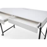 White and Black Writing Desk With Two Drawers 43 Inches 13 White and Black Writing Desk With Two Drawers 43 Inches