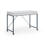 White and Navy Blue Writing Desk With Two Drawers 43-Inch 10 White and Navy Blue Writing Desk With Two Drawers 43-Inch