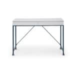 White and Navy Blue Writing Desk With Two Drawers 43-Inch 9 White and Navy Blue Writing Desk With Two Drawers 43-Inch