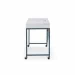 White and Navy Blue Writing Desk With Two Drawers 43-Inch 11 White and Navy Blue Writing Desk With Two Drawers 43-Inch