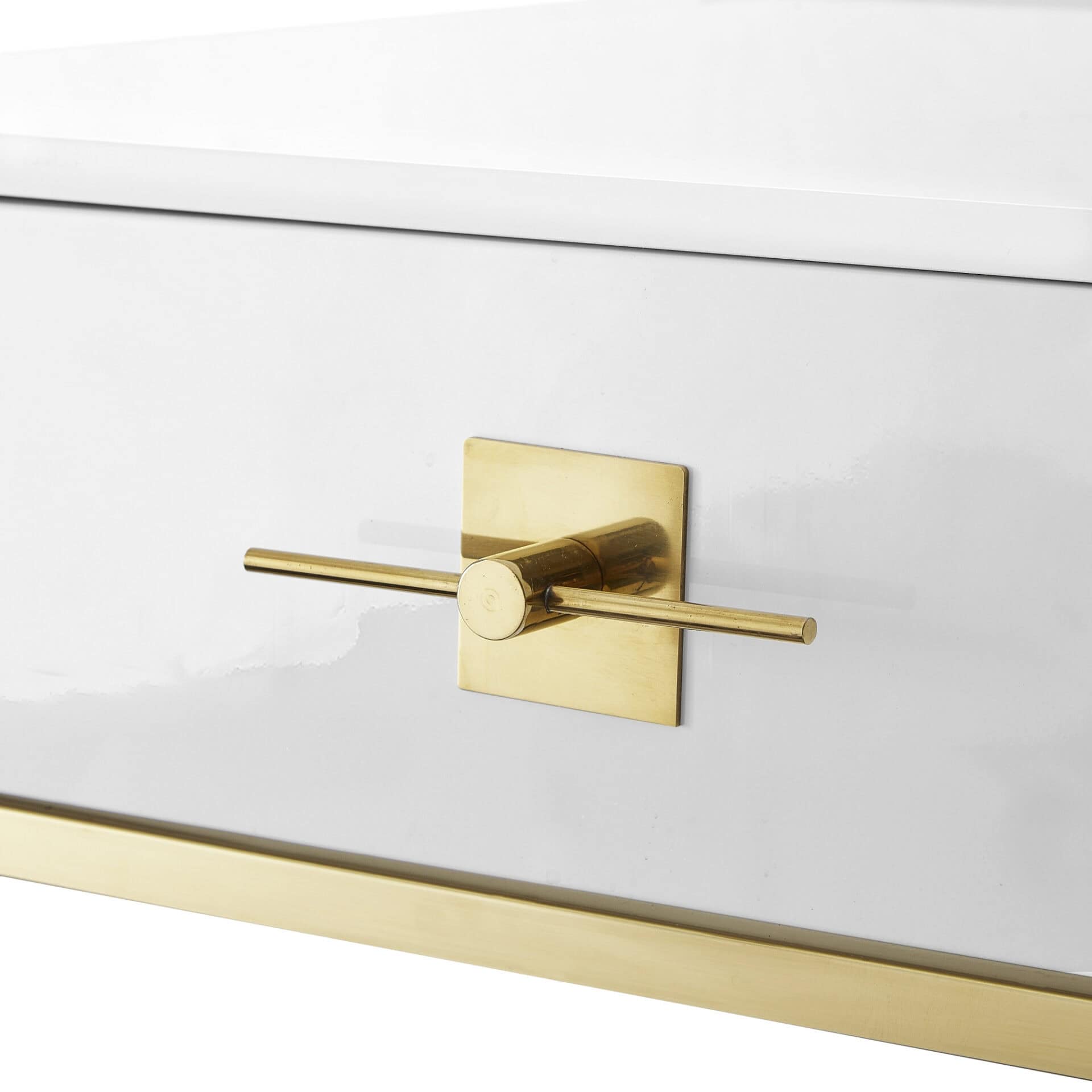 White and Gold Writing Desk With Drawers and Stainless Steel Base 5 White and Gold Writing Desk With Drawers and Stainless Steel Base - Image 5