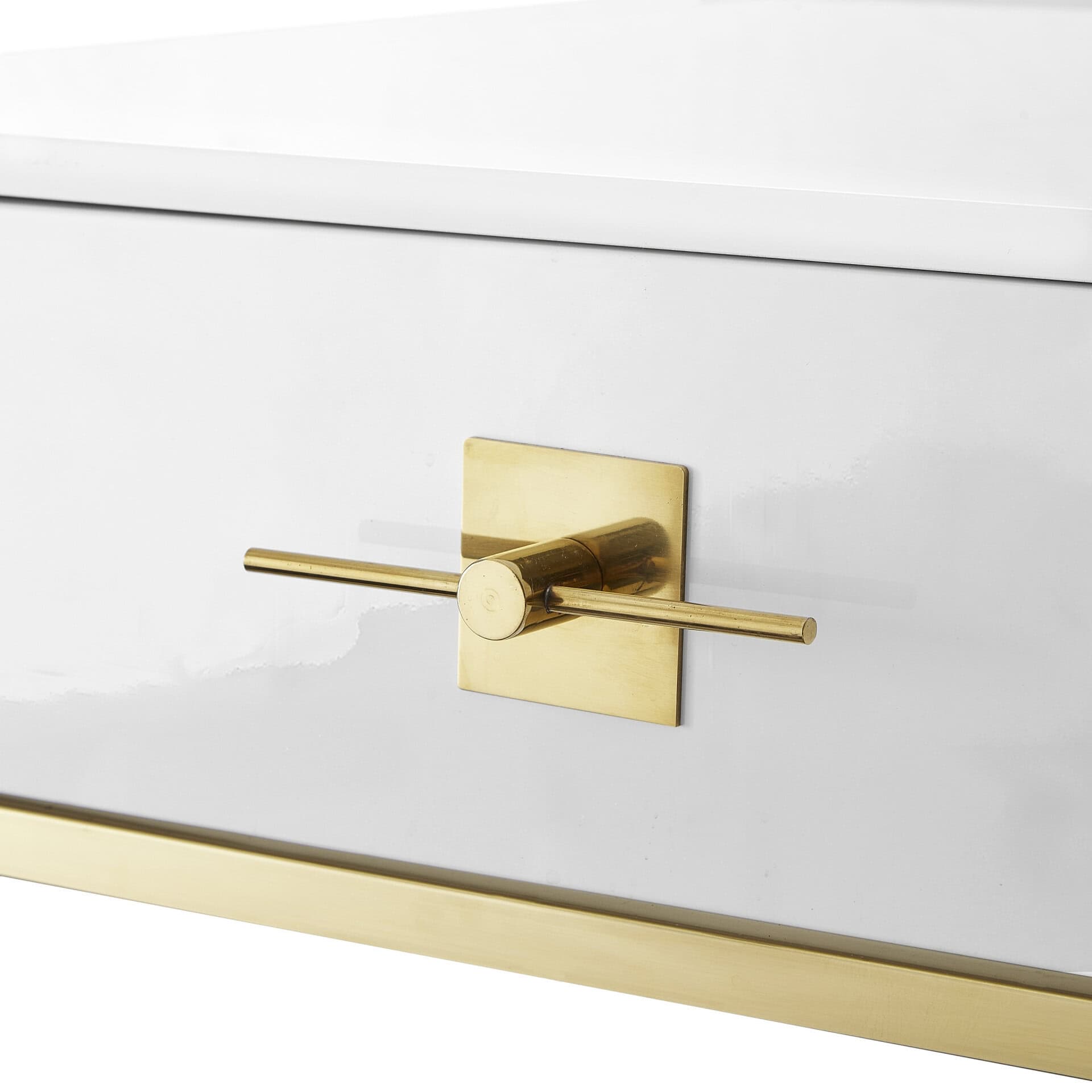 White and Gold Writing Desk With Drawers and Stainless Steel Base 11 White and Gold Writing Desk With Drawers and Stainless Steel Base