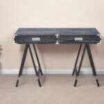 47 Inch Black Writing Desk With Two Drawers