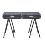 47 Inch Black Writing Desk With Two Drawers