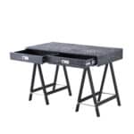 47 Inch Black Writing Desk With Two Drawers