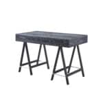 47 Inch Black Writing Desk With Two Drawers