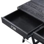 47 Inch Black Writing Desk With Two Drawers