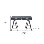 47 Inch Black Writing Desk With Two Drawers