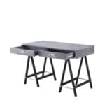 Gray and Black Writing Desk With Two Drawers for Offices 9 Gray and Black Writing Desk With Two Drawers for Offices