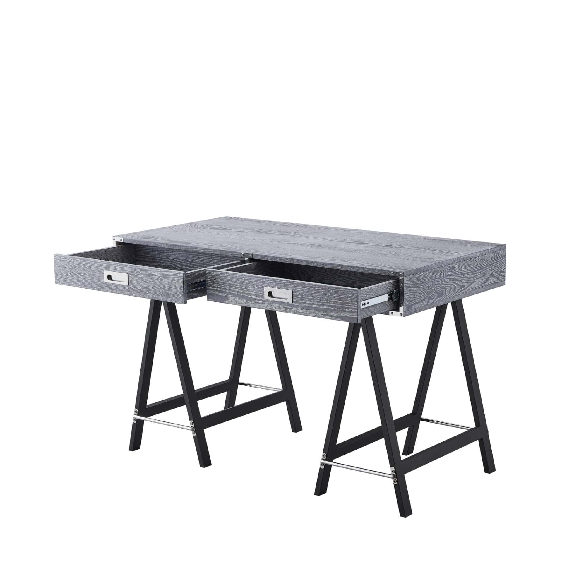 Gray and Black Writing Desk With Two Drawers for Offices 3 Gray and Black Writing Desk With Two Drawers for Offices - Image 3