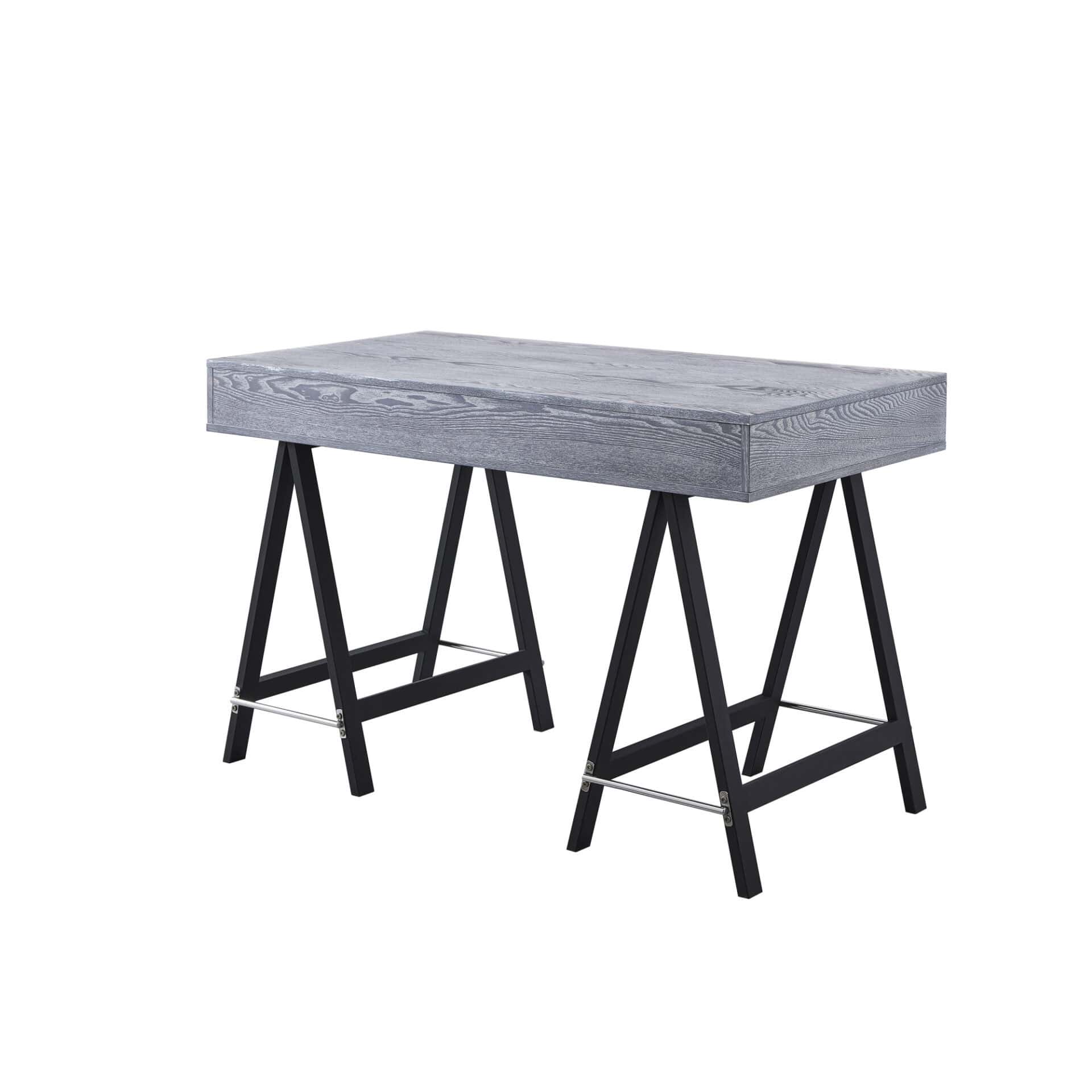 Gray and Black Writing Desk With Two Drawers for Offices 4 Gray and Black Writing Desk With Two Drawers for Offices - Image 4