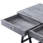 Gray and Black Writing Desk With Two Drawers for Offices 11 Gray and Black Writing Desk With Two Drawers for Offices